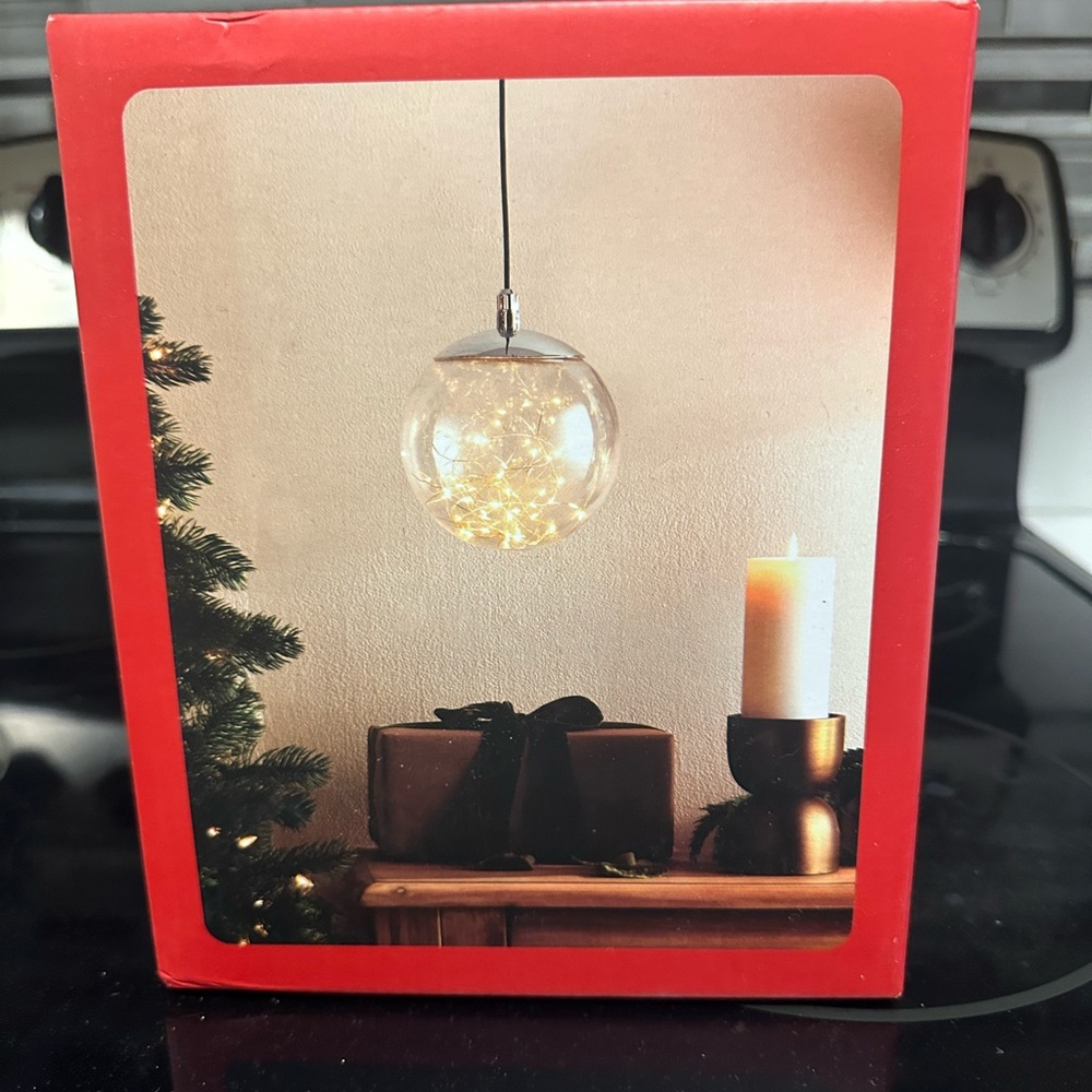 Cost Plus World Market Glass Ornament with LED Lights